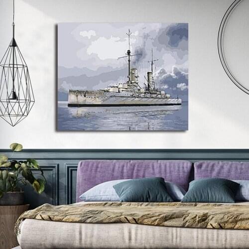 DIY colorings pictures by numbers with vessel picture drawing painting by numbers framed Home