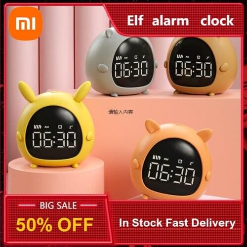 Xiaomi Electronic Alarm Clock For Kids Training Sleep 2 Alarm Wake Up Set withTemperature Baby Snooze Timer Funny Elf Clock