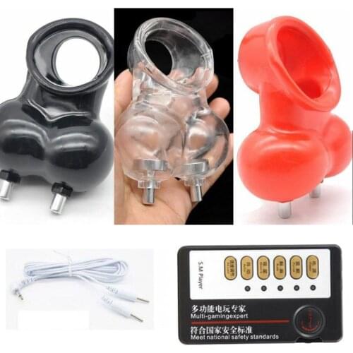 Electro Shock Scrotum Delay Stimulation Medical Theme Toy Ball Crusher Scrotum Stretcher Male Chastity Device Sex Toys For Men
