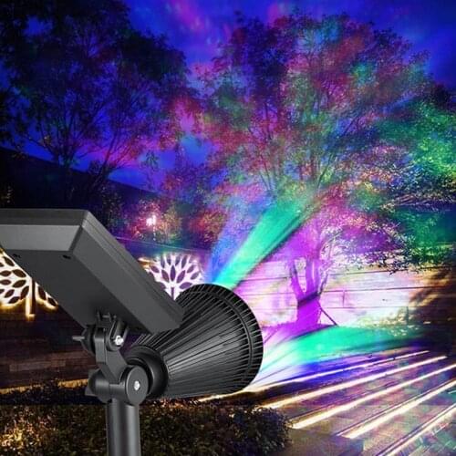 Solar Powered Spotlight 2PCS Warm White Lights Solar Panel Outdoor Lighting Landscape Yard Garden Tree Separately Lamp