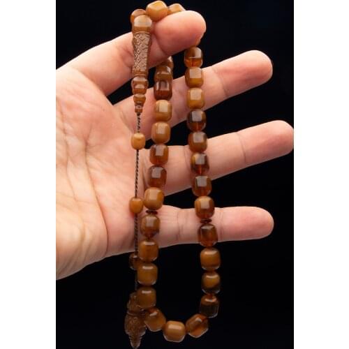 Islamic Tasbih Muslim Rosary Beads 33 Prayer Rosary For Men Bracelet For Men Accessory amber oltu amber stone Handmade Turkey