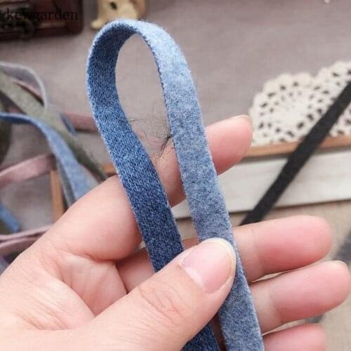 Kewgarden Handmade Tape 3/8" Wool Satin Ribbons DIY Bowknot Cotton Ribbon Garment Accessories Riband 5meters