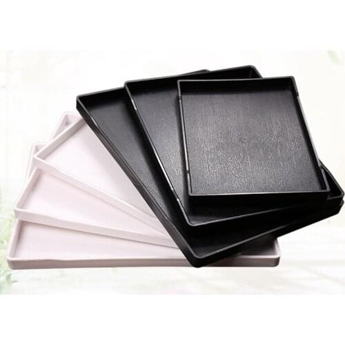 Creative Hotel Melamine Tray Black White Rectangular Hotel Melamine Tray Water Cup Tea Tray Plastic Room Washing Storage Trays