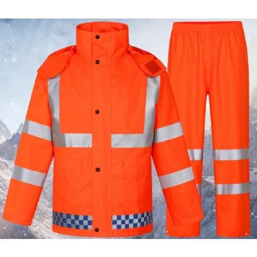 Men Rain Jacket Adults Split Raincoat Hiking Rainwear/rainsuit Reflective Strip At Night Rain Coat At Outdoor