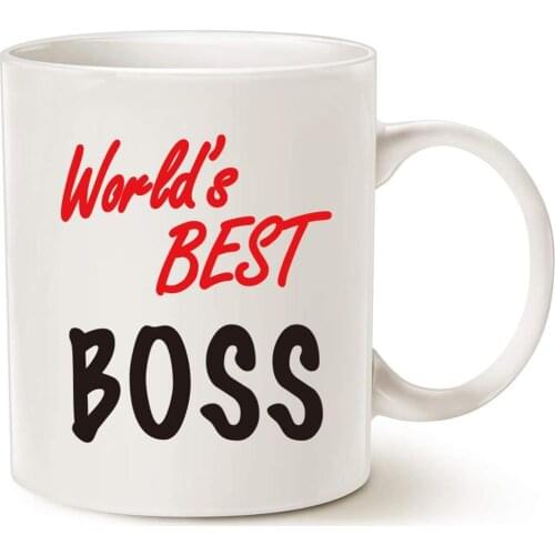 Worlds Best Boss Mug Mug The Office Mug Double-Sided Mug PLUS Worlds Best Boss Lapel Pin for Boss Colleague Gifts