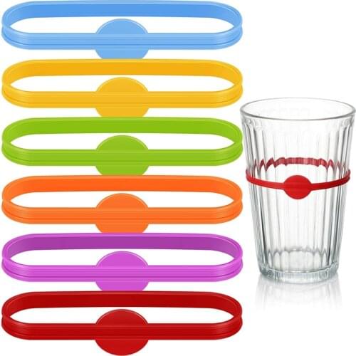 Drink Marker Wine Glass Silicone Strip Tag Marker Reusable Beverage Mark For Champagne Glasses Cocktail Party beer straw
