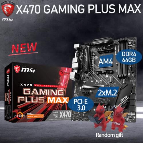 AM4 MSI X470 GAMING PLUS MAX Motherboard DDR4 64Gb 3466MHz M.2 PCI-E 3.0 Chia GAMING MSI X470 Placa-mãe AM4 ATX Desktop AMD X470
