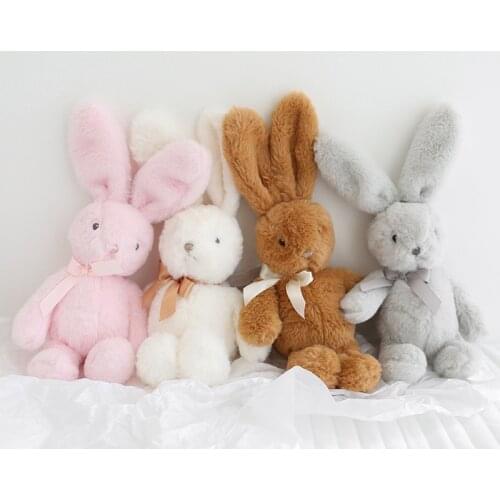 Cute Bunnys Plush Toy Stuffed Animals Pink Rabbits Baby Dolls Appease Toys for Baby