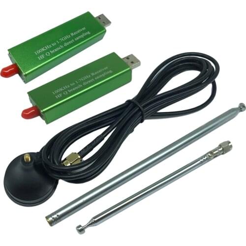 Mini 100KHz to 1.7GHZ RTL2832U R820T2 RTL SDR Receiver TV Tuner Stick,Green Color