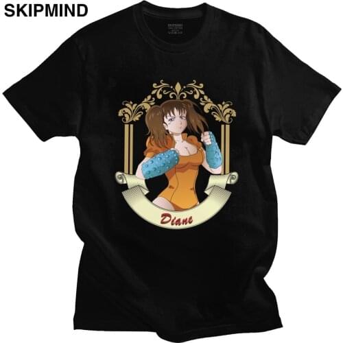 Japanese Anime Seven Deadly Sins T-Shirt Men 100% Cotton Nanatsu No Taizai Diane Tee Shirts Short Sleeve Manga Tshirt Clothing