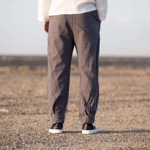 Men Clothes 2018 Man Cotton Linen Solid Khaki Sweatpants Male Casual Korean Style Loose Fashion Joggers