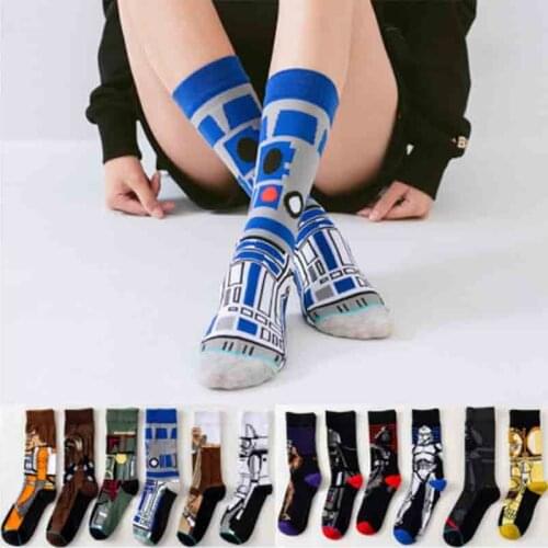Star Wars Movie socks Master Yoda R2-D2 Cosplay Socks Wookiee Jedi Knight Novelty Mens Womens Socks Spring Autumn Winter