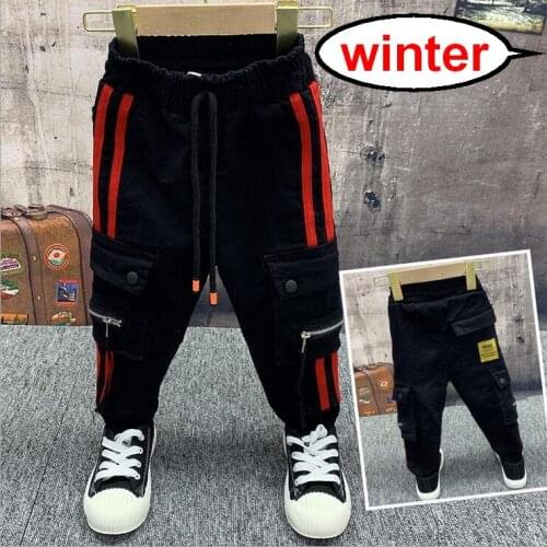 New Arrival Boys Jeans Trousers Warm Winter Children Denim Pants Kids Plus velvet Thickening soft Plush Trousers 2-6YEARS