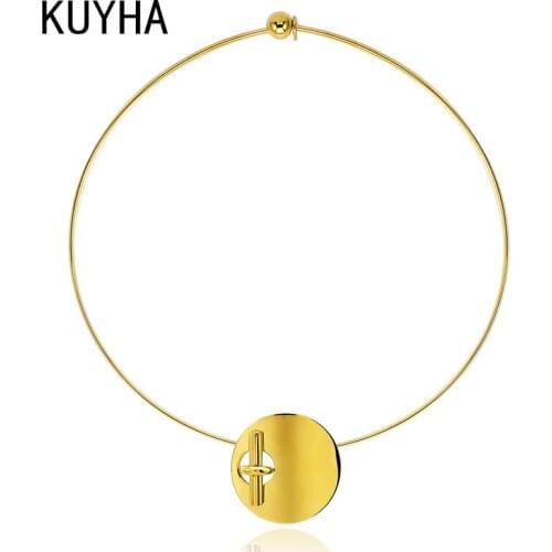 Punk Choker Necklace Pendant Collar Statement Unique Chunky Long Chain Ethnic Necklace Women Men Jewelry