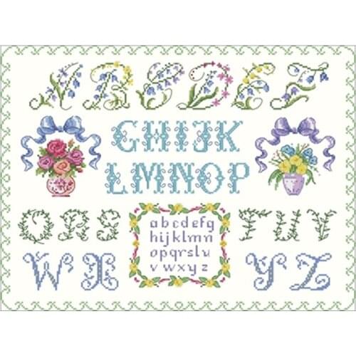 Simple vase alphabet flower alphabet Counted Cross Stitch 11CT 14CT 18CT DIY Chinese Cross Stitch Kit Embroidery Needlework Sets