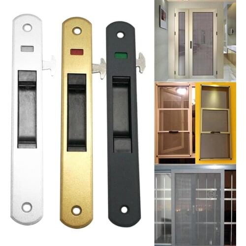 Sliding Door Window Hook Lock Modern Mobile Glass Door Single Double Sided Lock Catch 198X28mm Home Security Concealed Door Lock