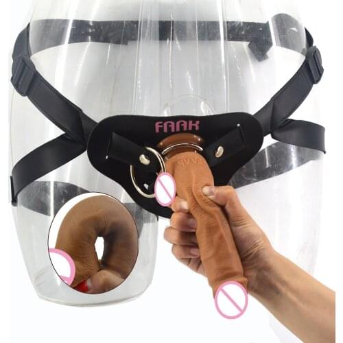 2021 Lesbian Penis Wear Library Dildo Belt Adjustable Soft Silicone Reality Big Cock Adult Game Sex Toy Female Couple Sex Shop