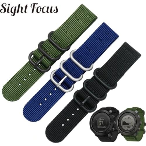 SIGHT FOCUS Nylon Watch Strap For Suunto Traverse Alpha Watch Band Black Army Green 18MM 20MM 22MM 24MM Zulu Nato Stripe Strap