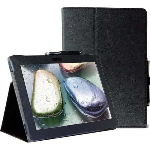 S6000 Pu leather slim folio flip smart book cover case for Lenovo ideapad 10.1 inch S6000 L H F sleeve cover pouch with stand