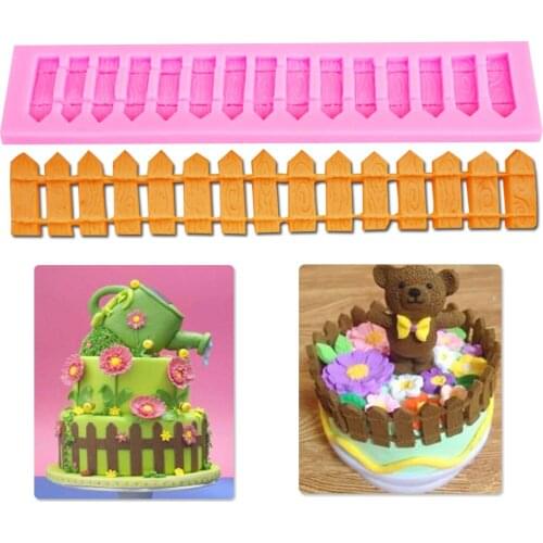 The Garden Fence Guardrail Fence DIY Fondant Cake Baking Tools Cake Decorating Tools Chocolate Silicone Mould A231