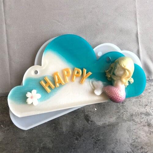 Yunduo house silicone mold DIY epoxy resin clay clay listing house door listing wooden sign mold household accessories supplies