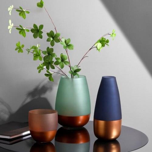Nordic Stained Glass Vase Decoration Flower Arrangement Creative TV Cabinet Living Room Desktop Home Decoration Hydroponic