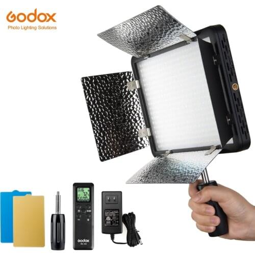 Godox LED500LRW LED Video Light 5600K White Version w/ Reflectors & Remote Control for Studio Photography Video Recording