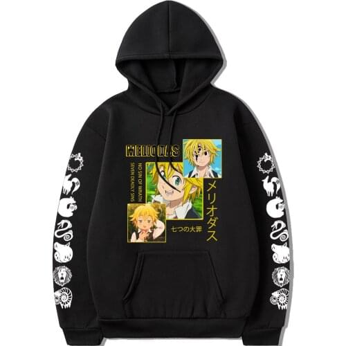 Anime The Seven Deadly Sins Meliodas Hoodie Mens Sweatshirt Spring Autumn Fashion Womens Hooded Anime Boys Girls Clothes