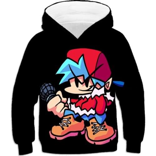 Friday Night Funkin Hoodie 3D Sweatshirt Long Sleeve girl boy Tracksuit Harajuku Streetwear 2021 Video Game Clothes 100-160cm