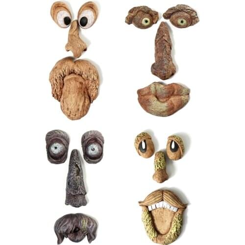 Amusing Resin Easter Tree Trunk Decoration Hanging Tree Old man Face Garden Decoration Wall Decor