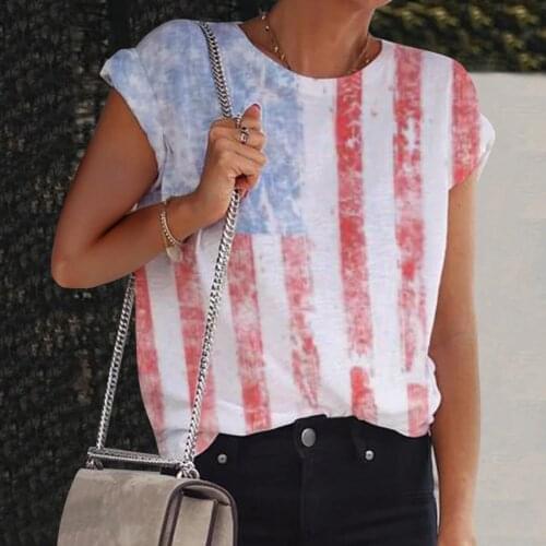 Women Blouse Stripe Printed Shirt Harajuku Casual Fashion Short Sleeve 3d Printed O-neck Femme Tops Blouse For 2021 Summer New