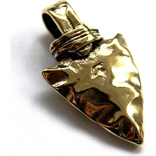 1PC Brass Indian Arrow Lanyard Pendant Keychain Key Ring DIY Decorative Accessories EDC Tool Necklace Bracelet Creative Pendant