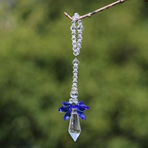 1PCS Blue Crystal Angel Suncatcher Prism Rainbow Pendant Hanging Pendulum Wedding Christmas Tree Decor Gift