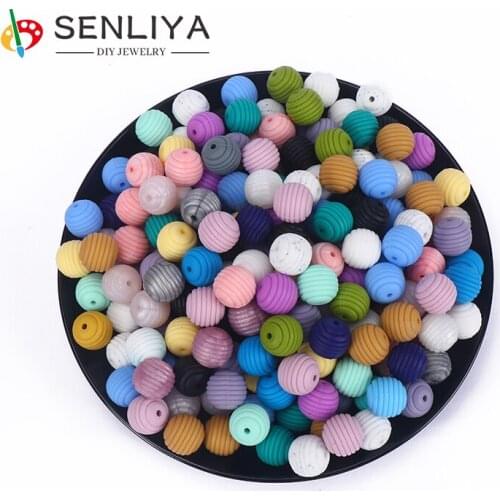 15mm Silicone Round DIY Pacifier Chain Chew Toy Accessories Beads BPA Free Baby Teether Silicone Spiral Beads 20Pcs