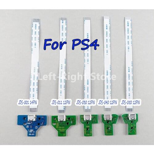 2pcs=1set For PS4 Pro Slim Controller Charging Socket Port Board JDS 001 001 030 040 050 with 12 14 Pin Power Flex Cable