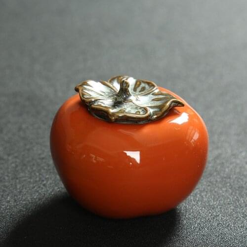 2018 Ceramic Persimmon Tea Canister Coffee Box Puer Green Tea Caddy Storage Sealed Jar Mini tea cans for puer Oolong tea storage