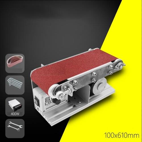 220V Electric Desktop Multifunctional Belt Sander Micro Knife Sharpener Grinder DIY Wood Metal Polishing Machine 100x610MM 7000