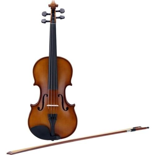 4/4 Full Size Violin Fiddle Basswood Steel String Stringed Musical Instrument for Kids Beginners Circle Style Bow
