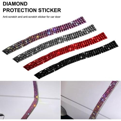 4*90cm Car Door Edge Guard Anti-scratch Trim Protector Rubber Strip Sticker Anti-Collision Rhinestones Bumper Car Door Strip