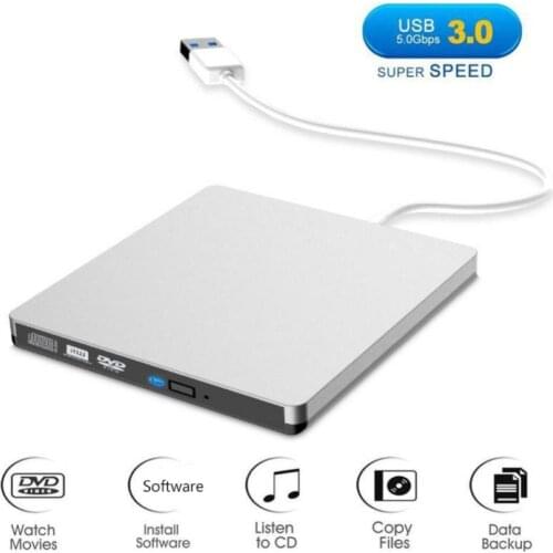 80% Off Ultra-slim DVD USB 3.0 External DVD Drive DVD-ROM CD-RW DVD-RW Burner Player Reader for Laptop PC External DVD