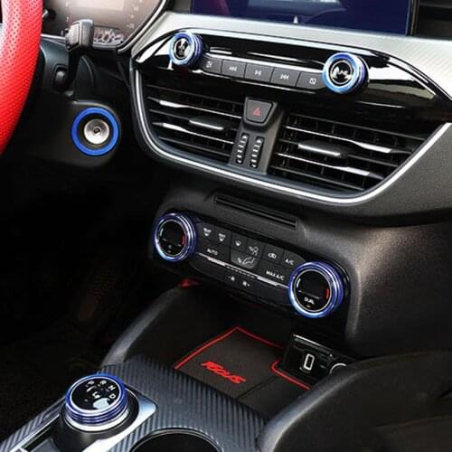 Car Aluminum Alloy Knob Cover For Ford Focus MK4 2019 2020 Central Control Lgnition Ring Volume Knob Accessories