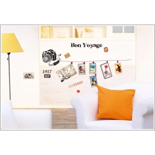 ZY7108 Free Shipping 1Pcs Photo Frame Decals Vintage Digital cameras Sweet Memory Removable PVC Wall Sticker ZYPB-7108