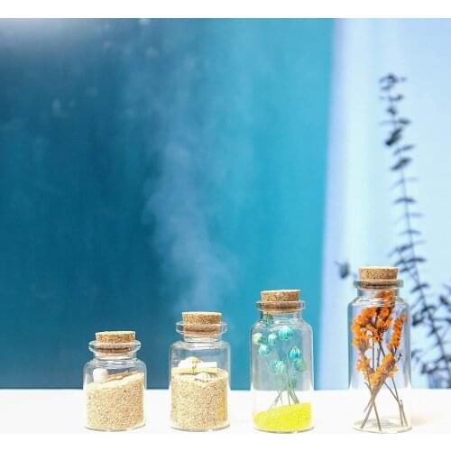 1pcs 10/15/20/25/30/40/50/55/60ML Christmas Wish Bottles Empty Clear Cork Glass Bottles Vials For Holiday Wedding home Decor