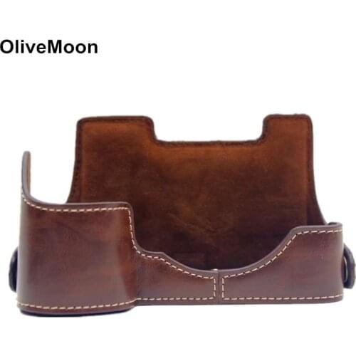 Battery Openning Camera Half Body Case Cover For Sony A7RIII A7R Mark III A7R3 PU Leather Camera Case