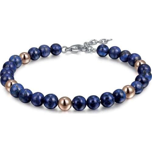 2020 Fashion Men Charms Jewels Natural Stone Bracelet Stainless Steel Lobster Clasp Tiger eye Rosary Bead Bracelet