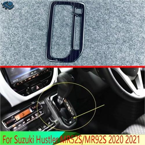 For Suzuki Hustler MR52S/MR92S 2020 2021 Stainless Steel Gear Shift Panel Center Console Cover Trim Frame Car Styling Sticker