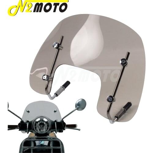 Motorcycle Flyscreen Smoke 4 mm Thick Methacrylate Windscreen Windshield Kits Scooter Air Deflector Wind Screen For Vespa S125