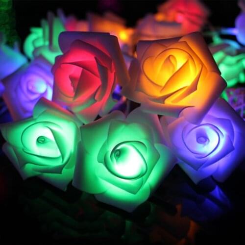 String lights 2m 20led 65mm large rose flower light multiple colors Christmas holiday Valentines Day wedding decoration light