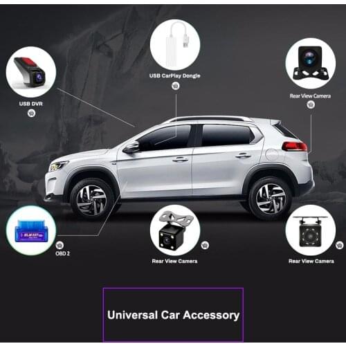Universal Car Accessory Tools+OBD2+DAB receiver+CARPLAY+USB DVR+Rear view Camera For Android Navigation