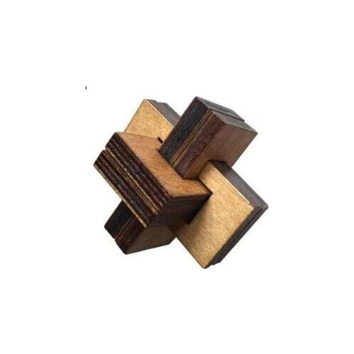 IQ Wooden Cross Brain Teaser Puzzle Game for Children Adults